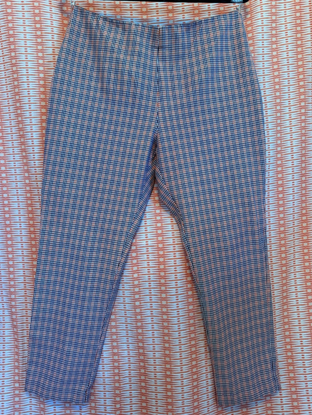 a new day Orange, Black, and White Checkered Women's Capris